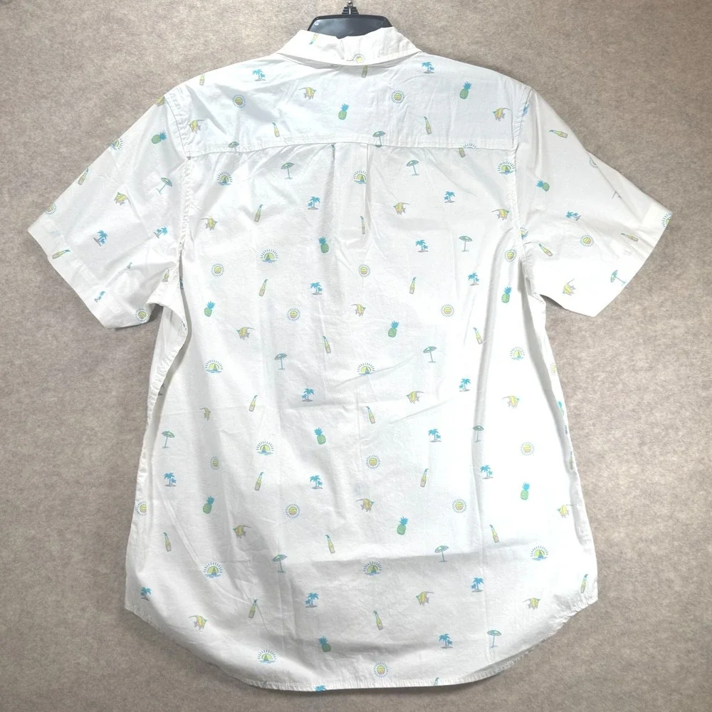 Chubbies Mens M White All Over TROPICAL PINEAPPLE BEER FRIDAY Button SS24CA0778A